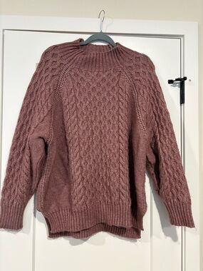 Target Mauve Cable Knit Turtleneck Sweater